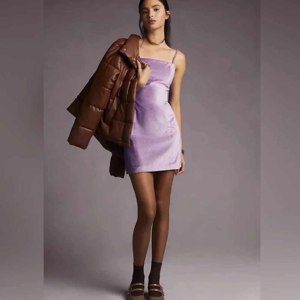 Rag&Bone Purple Violet Juliette Velvet Mini Dress